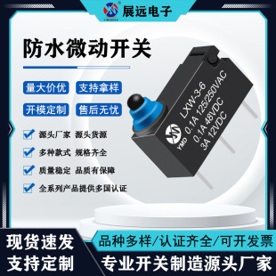 Small waterproof three-leg micro switch IP67 waterproof grade car door lock micro switch 3A125V switch