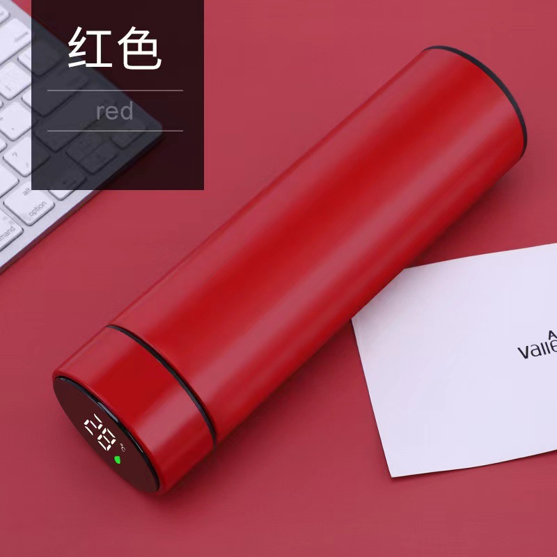 Negocio de acero inoxidable inteligente taza de aislamiento térmico Oficina taza recta hombres y mujeres publicidad regalo taza de agua personalización al por mayor