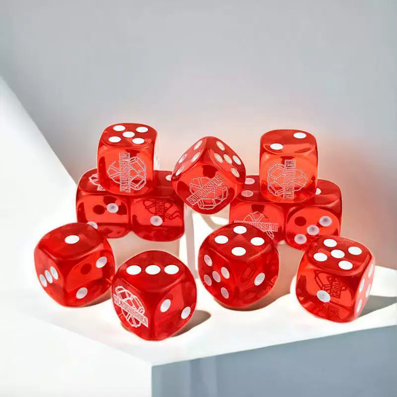 厂家定制树脂骰子D6 6面雕刻印刷LOGO图案游戏筛子配件 娱乐色子