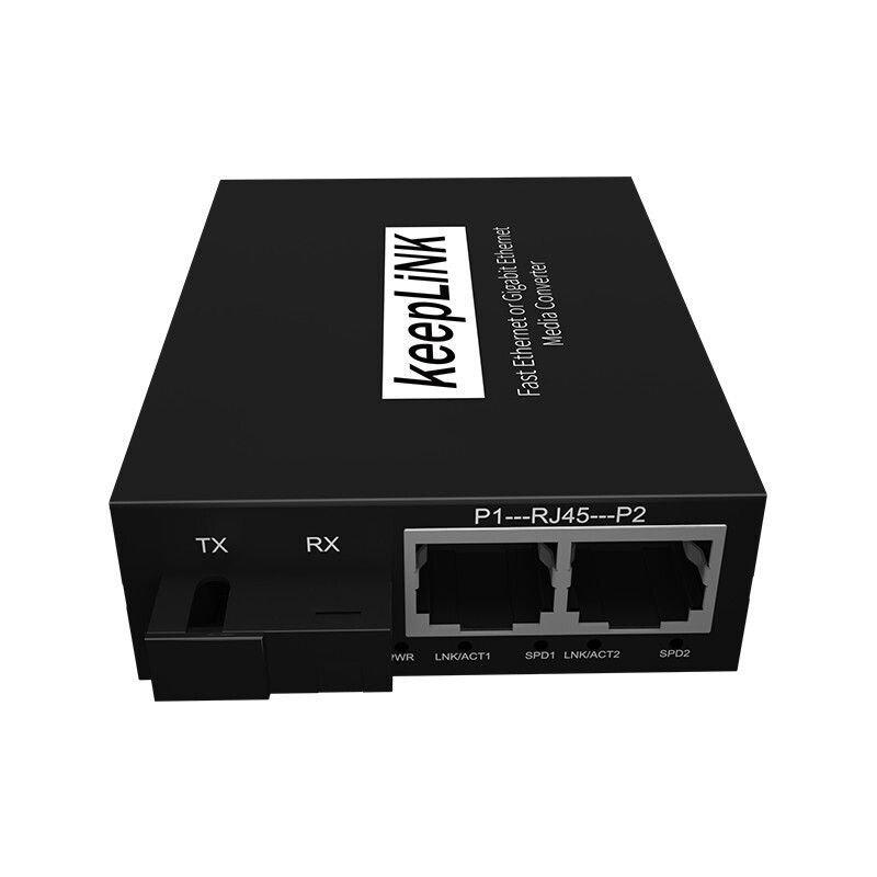 keepLINK keepLiNK 电信光纤收发器千兆1光2电单模单纤光电转换