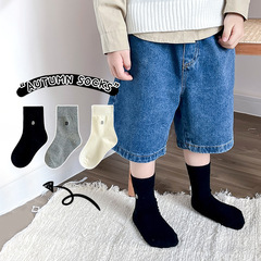 23春季兒童襪子批發無骨透氣男女童黑白灰百搭學生襪夏天寶寶襪子