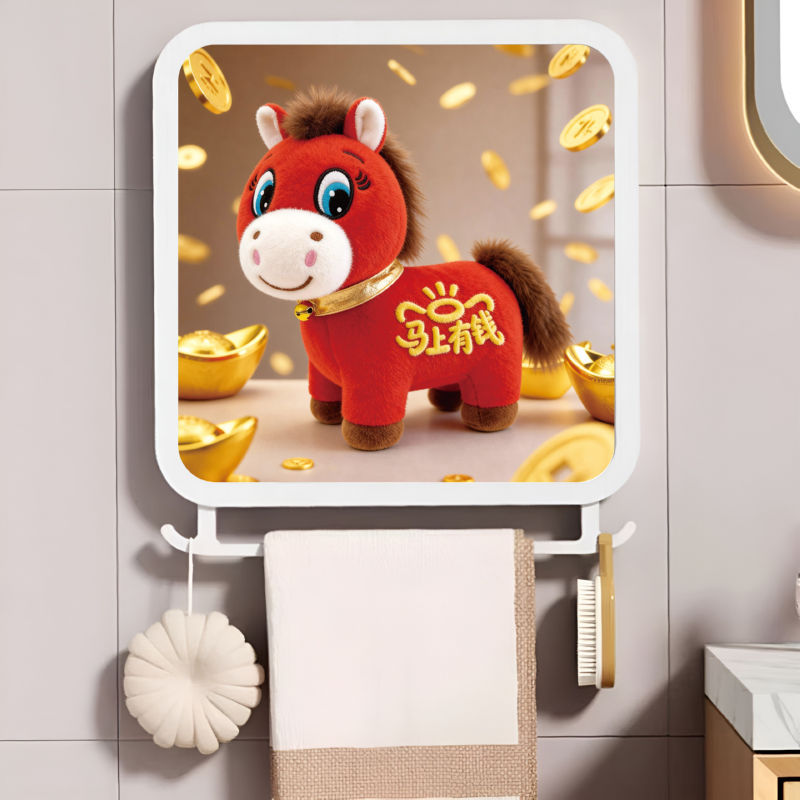 Cuarto de baño colgando pintura estante de almacenamiento impermeable plegable estante de almacenamiento baño inodoro Punch-libre mural montado en la pared armario