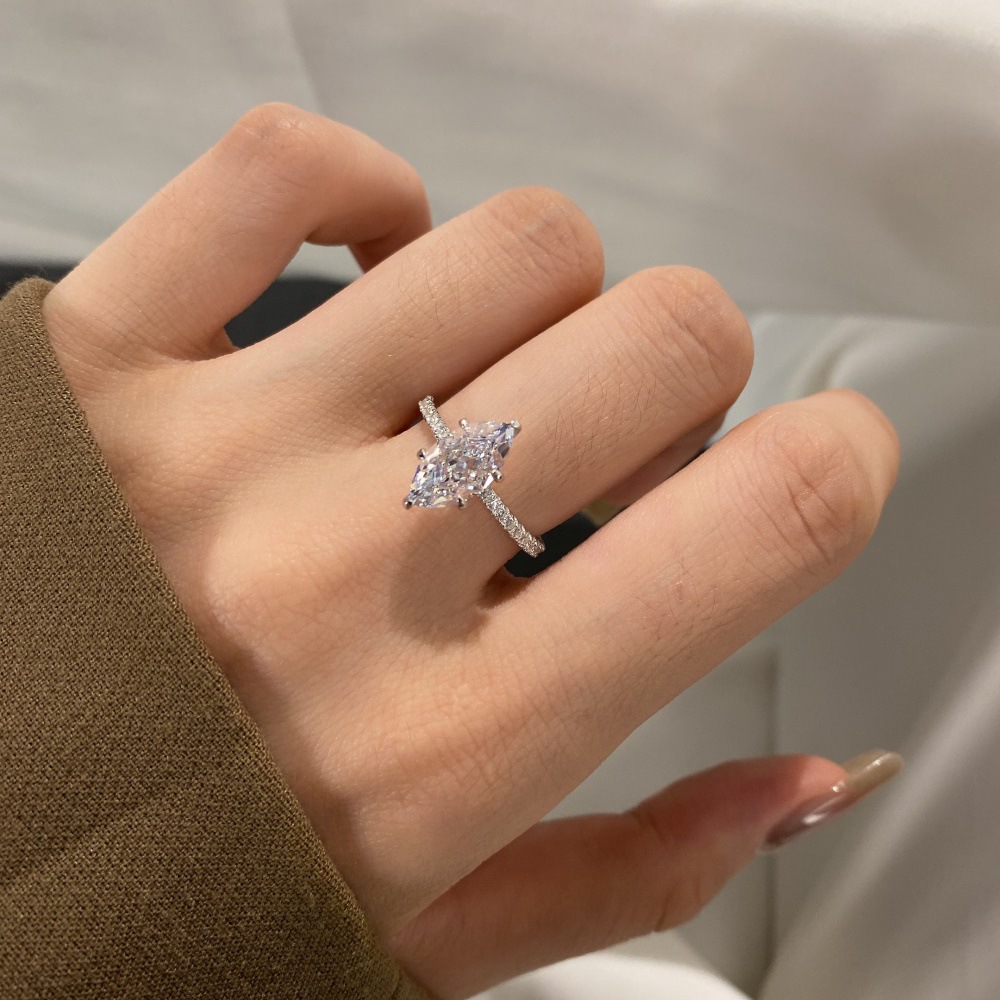 6g Weight Zircon Inlay Material Rings Classification 5, 9, Adjustable Ring Size 1 Piece Quantity Holiday, Daily Occasion 925 Sterling Silver Material Geometric Pattern Women's Gender Plating, Inlay Design Basic, Modern Style, Classic Style Style 925 Sterling Silver Zircon Geometric Rings 50