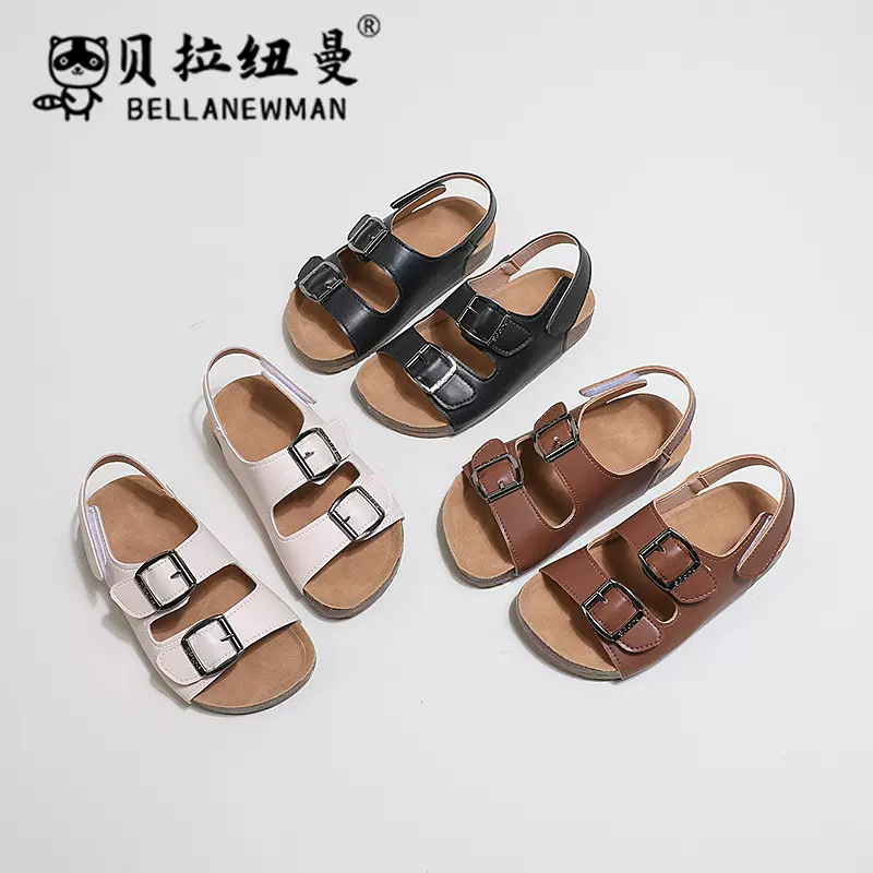 SHEIN男童凉鞋2025夏季新款儿童软木鞋子外贸童鞋中大童沙滩鞋