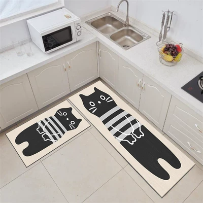 Avtomobil döşəmə paspasları — Kitchen Carpets - big-black-cat-40x-60cm-one-piece