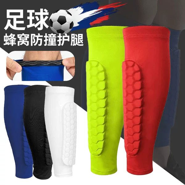 Football honeycomb shin guards, leg sleeves for basketball, soccer, cycling, and running, providing impact protection for the shins