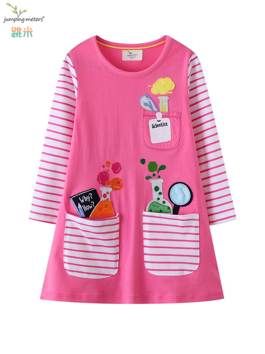 Vestidos infantiles de estilo europeo y americano para primavera y otoño, nueva ropa infantil de otoño, vestidos de niña de manga larga con dibujos animados al por mayor.