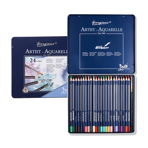 Giorgione colored pencil set oil-based 72-color iron box professional art painting 120-color water-soluble colored lead 4