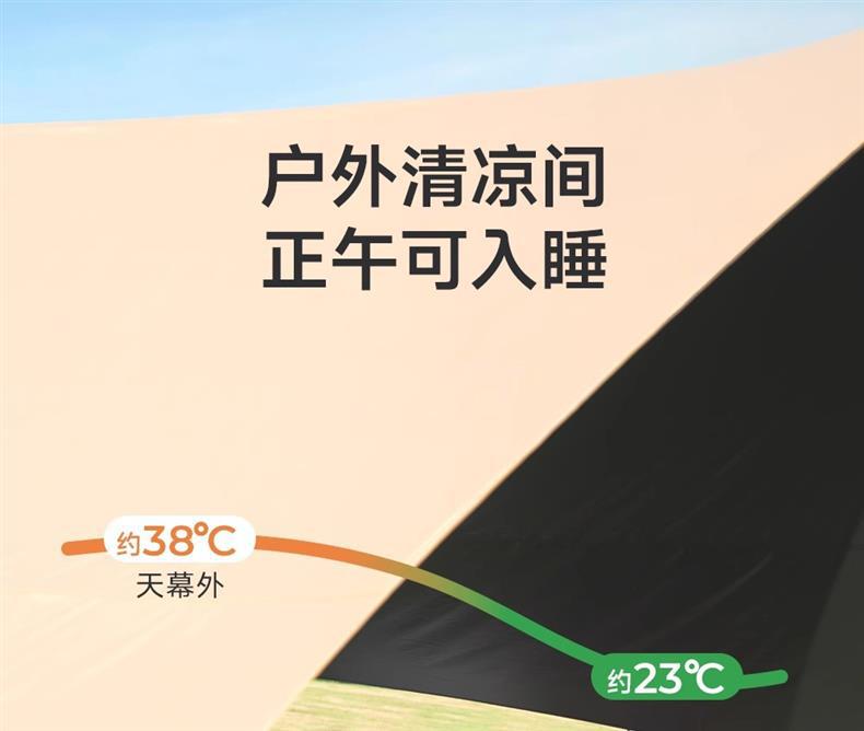 Primitive-Style Canopy Tent Outdoor Table and Chair Camping Black Glue Sunshade New Type Picnic Sun Protection Tarp