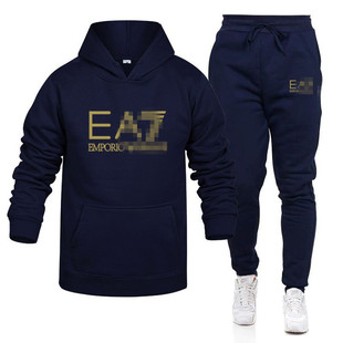 2024 Autumn and Winter Cross-Border Men's and Women's Casual European Size Blank Pure Color Suit Fleece Loose Sweatshirt and Sweatpants Two Pieces