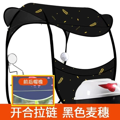 sun umbrella, rain cover, Elektromobil üçün ön şüşə çətiri (günlük) - front-and-back-window-design-pockets-black-feather-12th-generation-upgrade-the-car-has-a-rearview-mirror-take-a-picture-of-this