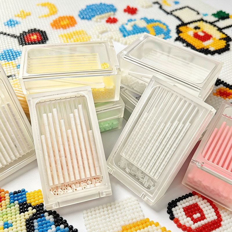 Bean Scoop Storage Box Integrated Design, Smooth and Non-Stick, Suitable for 2.6mm Beans, 10-Compartment Bean Scoop Box, DIY Bead Art Crafting Tool