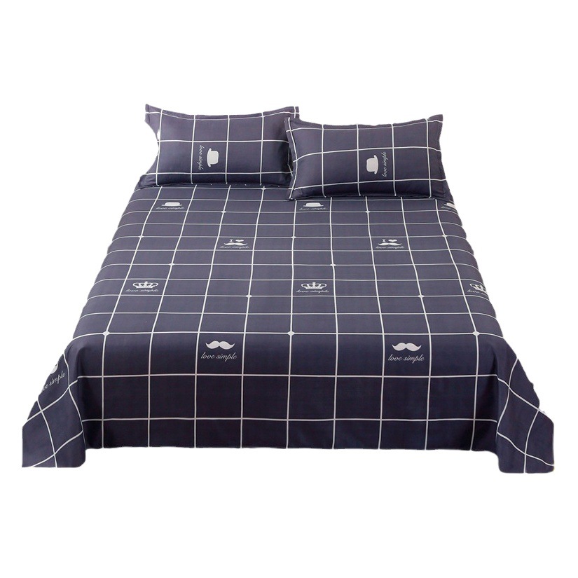 Bed Sheet for All Seasons, Single Piece, Pure Washed Cotton, Duvet Cover, Pillowcase, Student Dormitory Bedding Set, Three-Piece Set, Single, Children'S, Male, Double