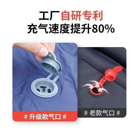 跨境户外充气垫露营脚踩自动充气床垫按压菱形TPU带枕头野营睡垫|undefined