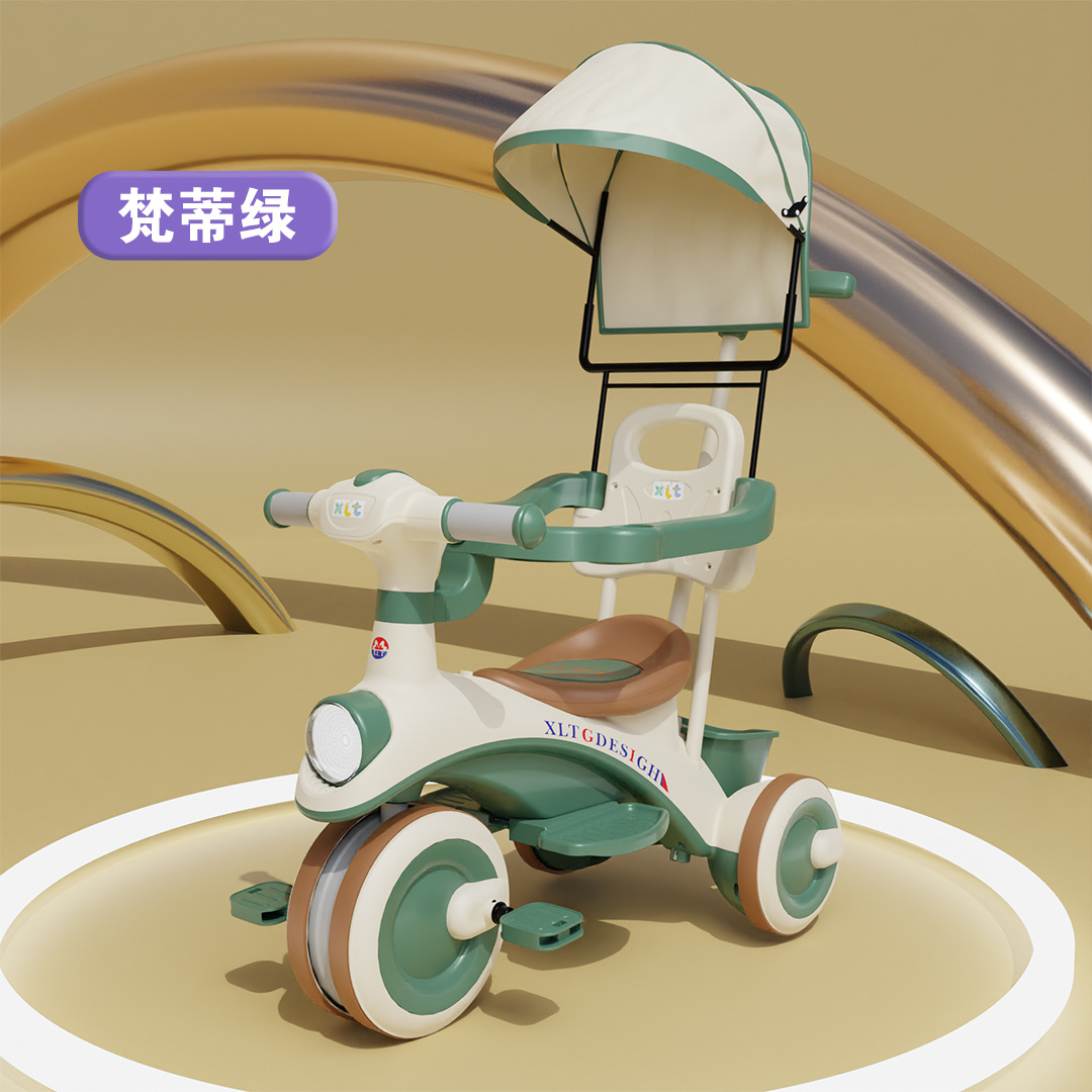 Triciclo para niños, bicicleta 1-2-3 a 6 años, bicicleta de pedales para niños, cochecito para bebés, cochecito para bebés