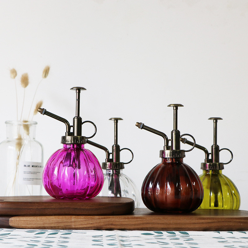 玻璃喷壶彩色复古园艺洒水壶 多肉植物浇花 南瓜喷壶 喷雾壶 喷壶
