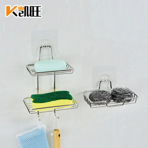Stainless steel soap rack wall-mounted soap dish that does not accumulate water creative soap box bathroom shelf drain