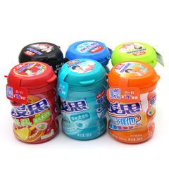 Mentos Xtra Fresh Gum, 56g x 6 Bottles, Large Pieces, Mint Flavor, Citrus & Red Berry Flavor