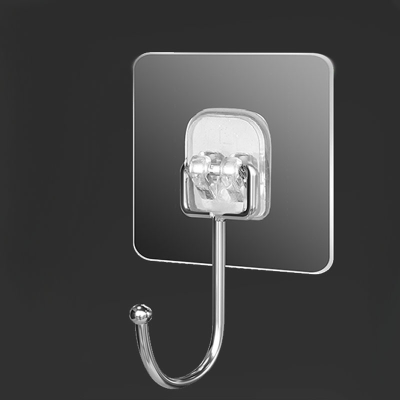 Gancho adhesivo fuerte pegado en la pared del baño sin clavos de la puerta detrás del gancho de cocina pegado en el gancho adhesivo sin agujeros