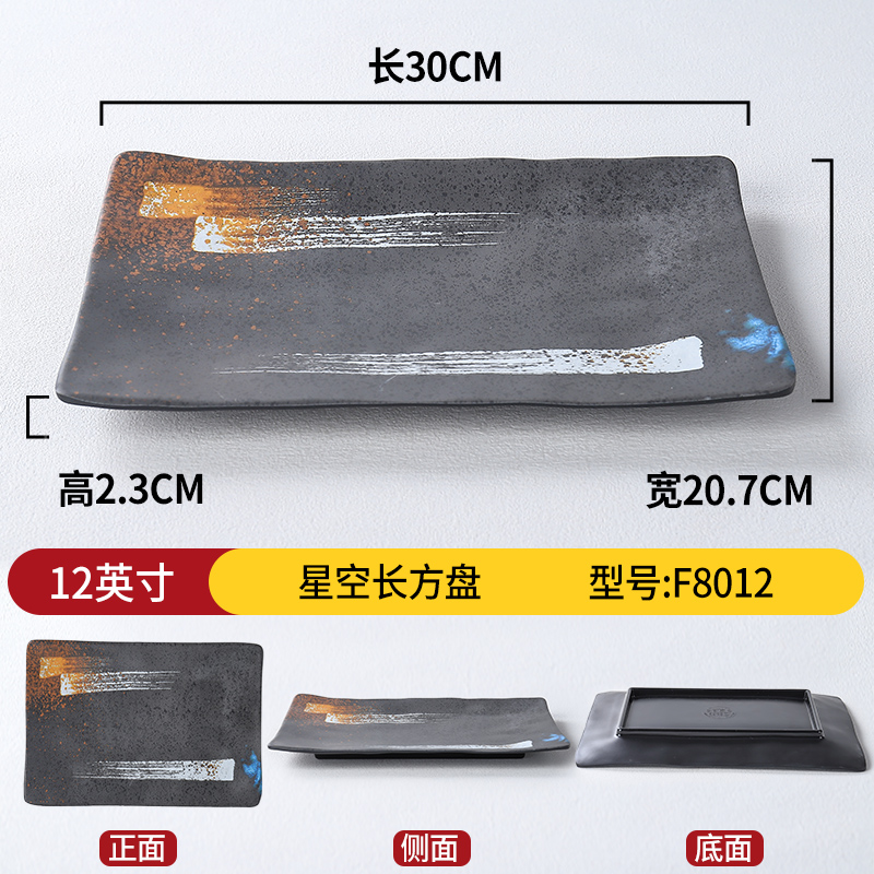 12inch 별이 빛나는 하늘 직사각형 접시 F8012