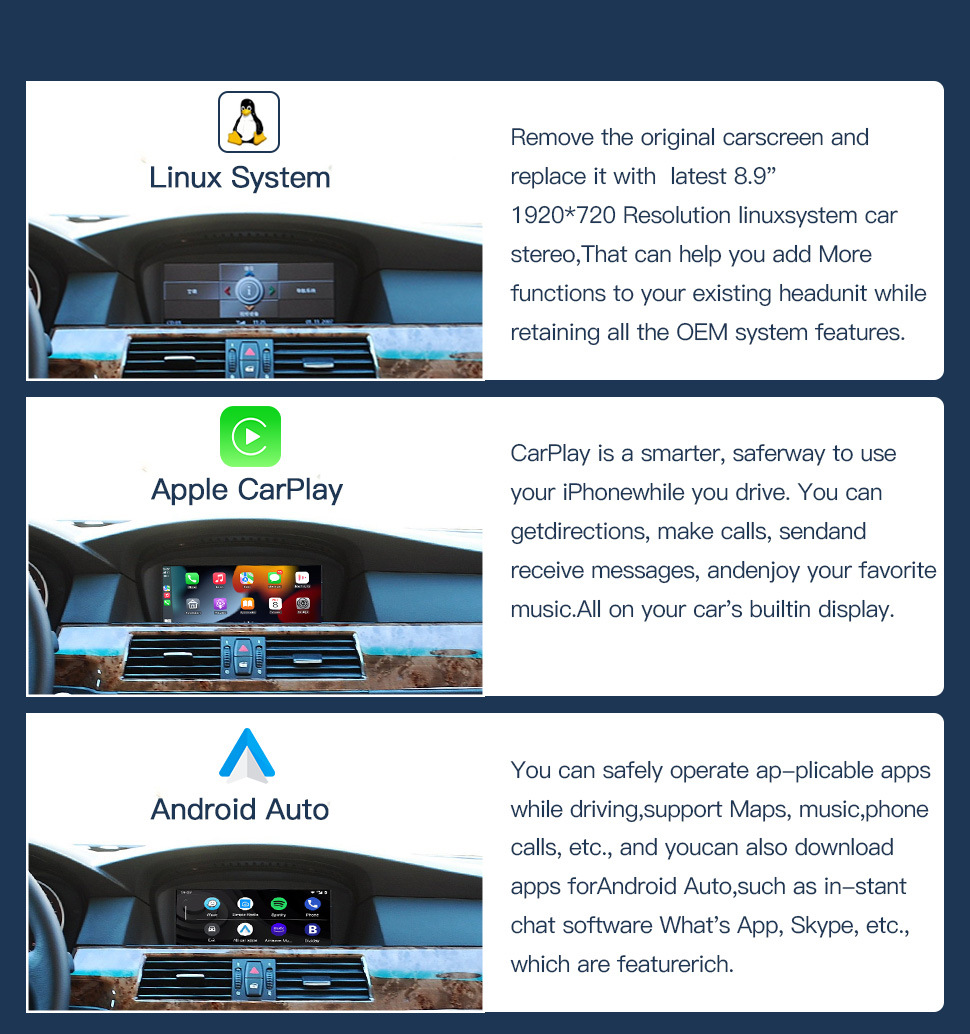 Suitable for Bmw 3/5 Series E60 E61E90 E92 Ccc/Cic Central Control Large Screen Carplay Navigation All-In-One Machine