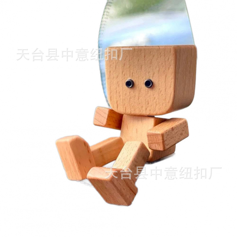 跨境新款Shaking Feet Wooden Doll木头人汽车装饰摆件源头工厂