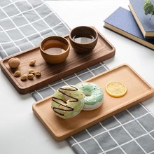 日式实木托盘方形手绘简约干果盘家用果盘点心面包盘木质托盘