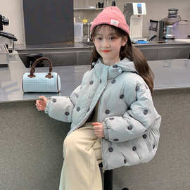 女童冬装棉服外套2025新款洋气儿童加厚羽绒棉袄大童女孩冬季棉衣