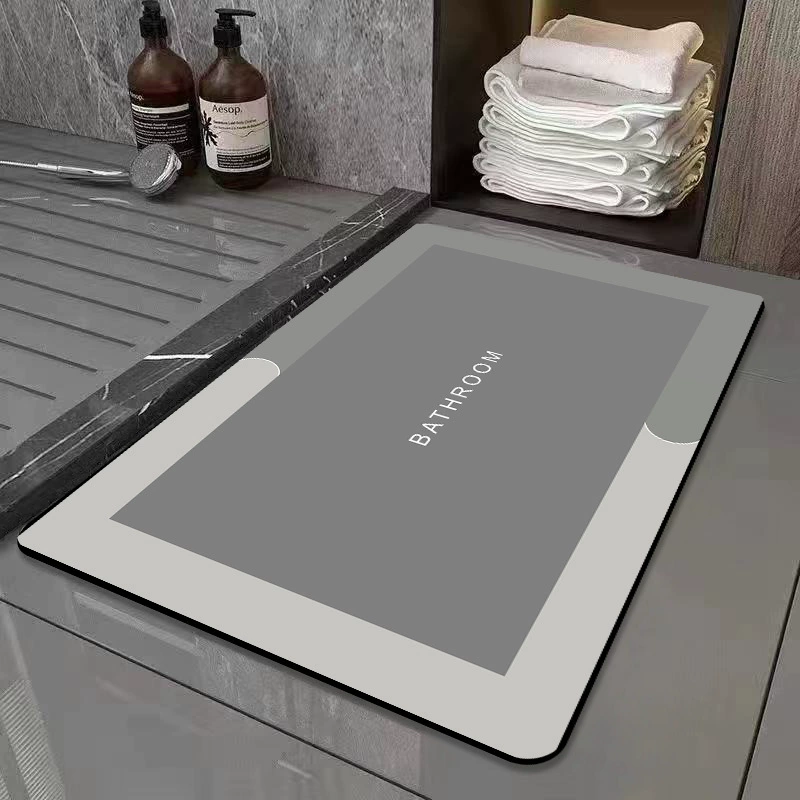 Коврик для ванной комнаты из диатомовой грязи, простой однотонный, влаговпитывающий, быстросохнущий, для ванной и туалета