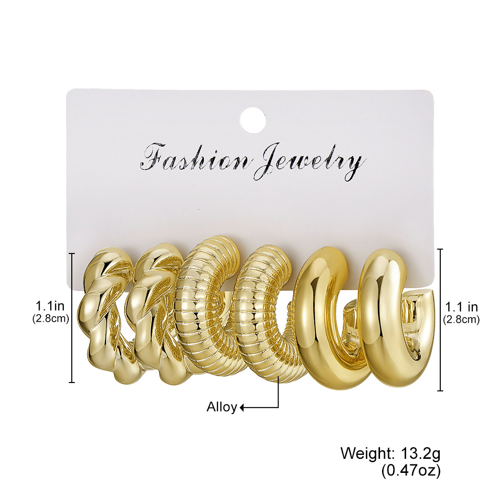 46g Weight 1 Pair Simple Style Solid Color Plating Alloy Ear Studs