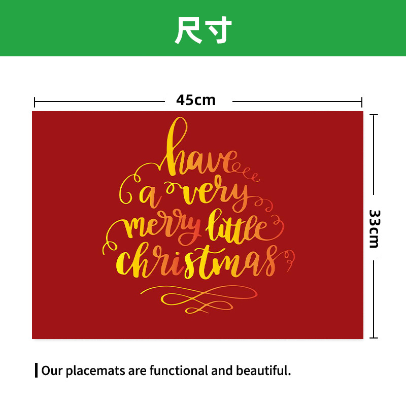 Mantel Individual de Lino para Navidad - Diseño de Dibujos Animados, Aislante, para Decoración