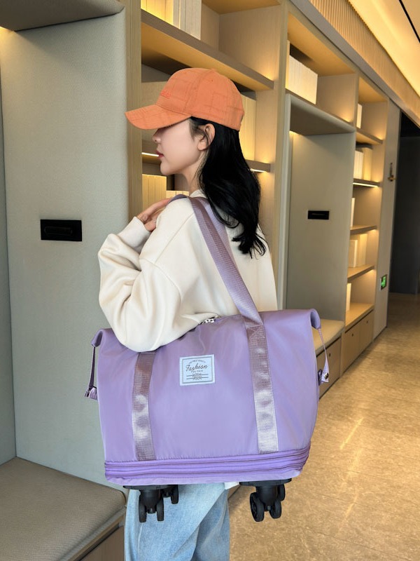 2024 nueva bolsa de equipaje de rueda universal, bolsa de viaje expandible de gran capacidad, separación seca y húmeda, bolsa de almacenamiento de negocios