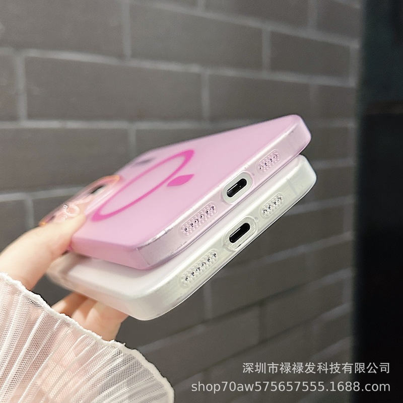 フロスト柔らかい砂磁気吸引はiphone16 promax携帯ケースのシンプルなリンゴ15全包転倒防止保護カバーを適用する|undefined