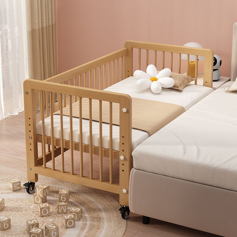 Beech Baby Splicing Bed Widened Bedside Liftable Solid Wood Bb Bed Newborn Baby Bed Newborn Crib