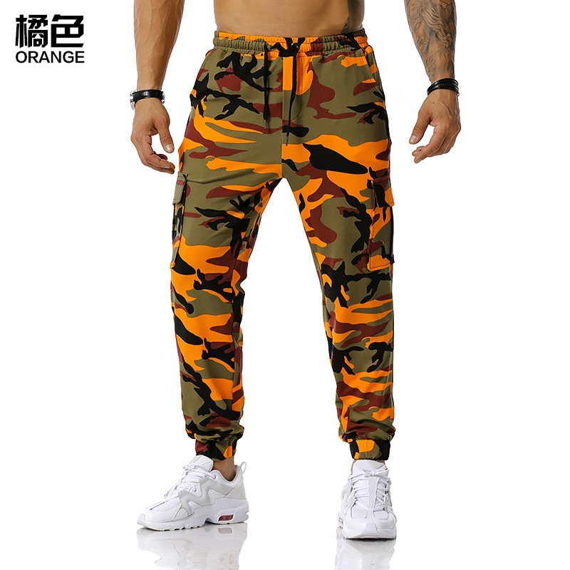 Spring and Autumn European and American Men's Camouflage Pants Printed Jogging Pants Workwear Outdoor Sports Pants Men's Fitness Pants