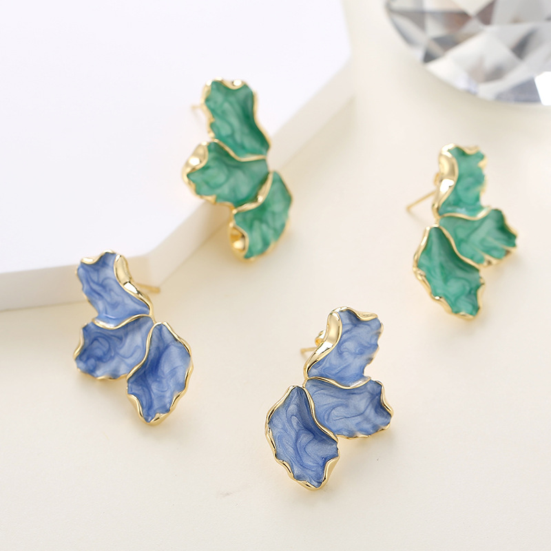 Ear Studs Classification 1 Pair IG Style Sweet Flower Enamel Alloy Ear Studs
