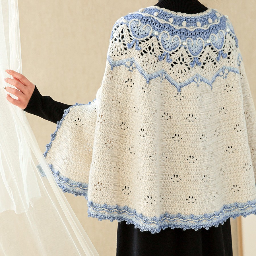 苏苏姐家如意育克斗篷diy毛线团钩针编织外套材料包