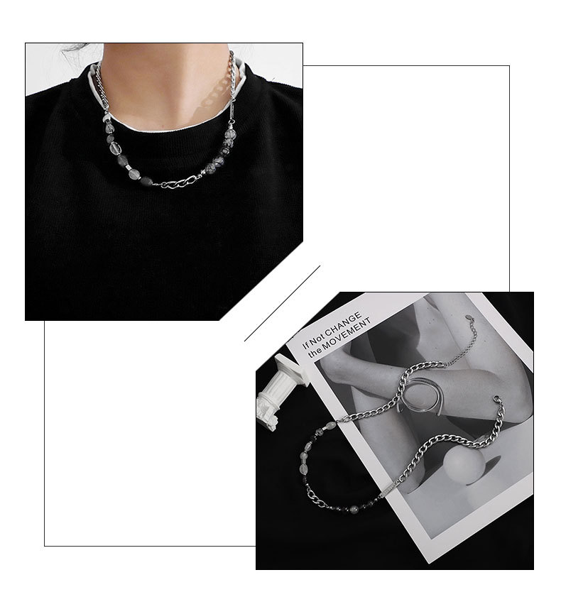 Hip-Hop Geometric Titanium Steel Chain Necklace 1 Piece