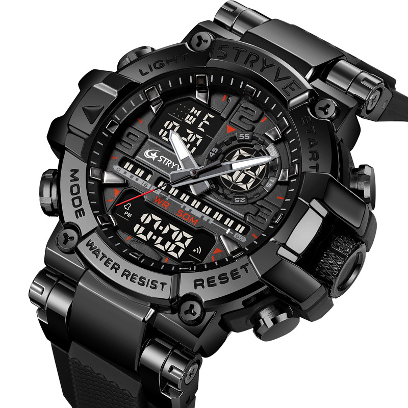 STRYVE estudiante juvenil deportes reloj electrónico Samurai luz nocturna Moda reloj multifuncional entrega de una pieza