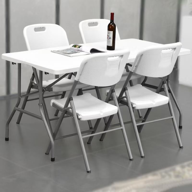 1.8 Mesa plegable de moldeo por soplado, puestos portátiles al aire libre, mesa de estudio para el hogar de plástico de tira larga, mesa de moldeo por soplado de hotel