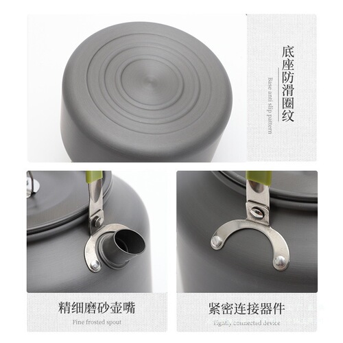 Outdoor water kettle, car-mounted camping tea maker, portable gas stove for boiling water, camping hot water pot, and versatile cooking gear for on-the-go tea brewing and outdoor meals.