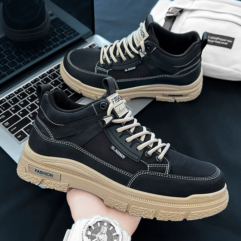 Zapatos de hombre 2024 otoño nuevo estilo de herramientas botas de viento Martin de trabajo deportivo casual impermeable suela gruesa resistente al desgaste de alto nivel y vello