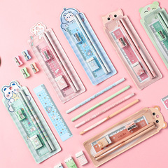 Children's stationery set of five cartoon kindergarten student prize new season set of five eraser pencil sharpener