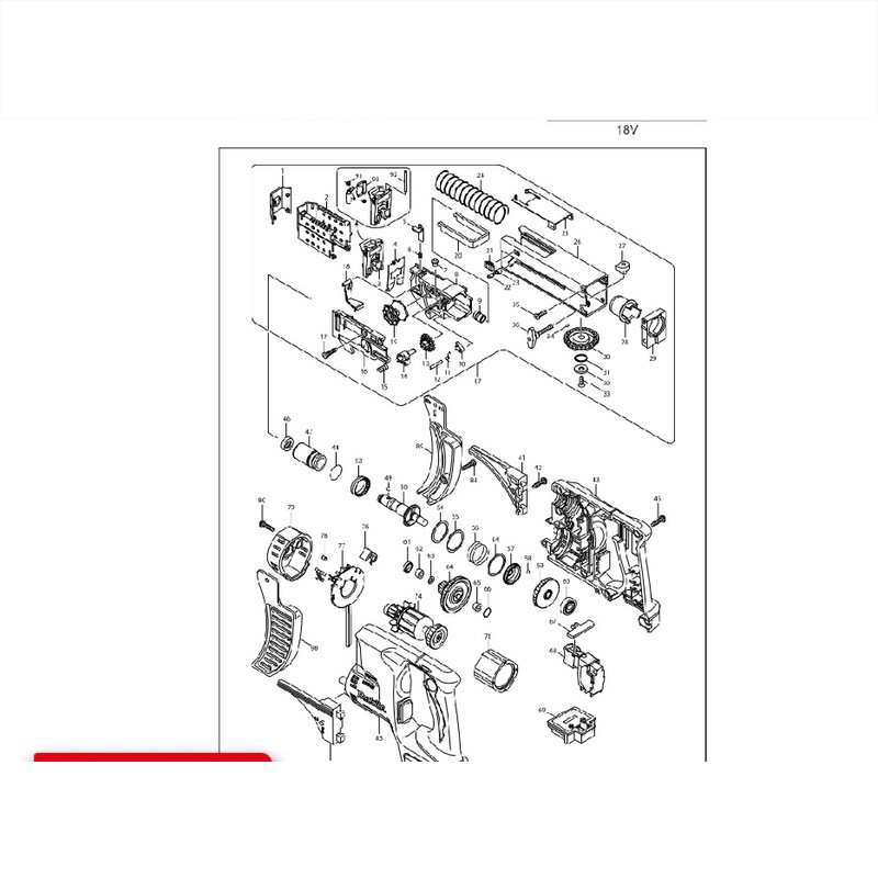 Mutian charging automatic feeding screw gun DFR550 accessories Rotor Stator carbon brush switch gear bushing