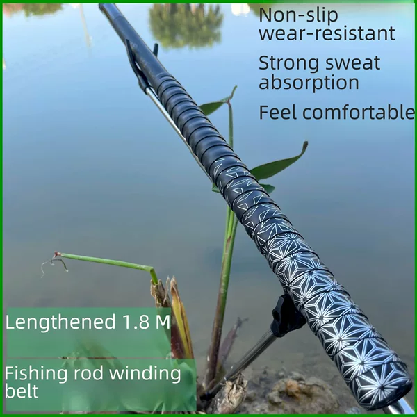 Fishing Rod Grip Extension Wrap 1.8m Anti-Slip Grip Tape for Fishing Rods, Outdoor Rackets, and Men's Sports Equipment