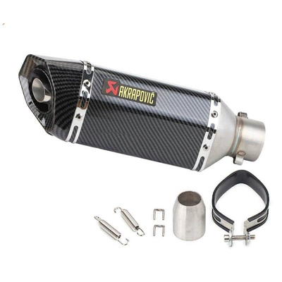 Motorcycle exhaust pipe | round tail exhaust pipe - 305mm-full-imitation