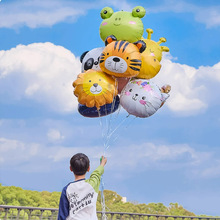 卡通动物造型氦气飘空气球飞天宝宝绑腿满月生日派对装饰玩具布置