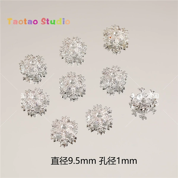 A Silver in China (copper inlaid with zirconium) snowflake holder