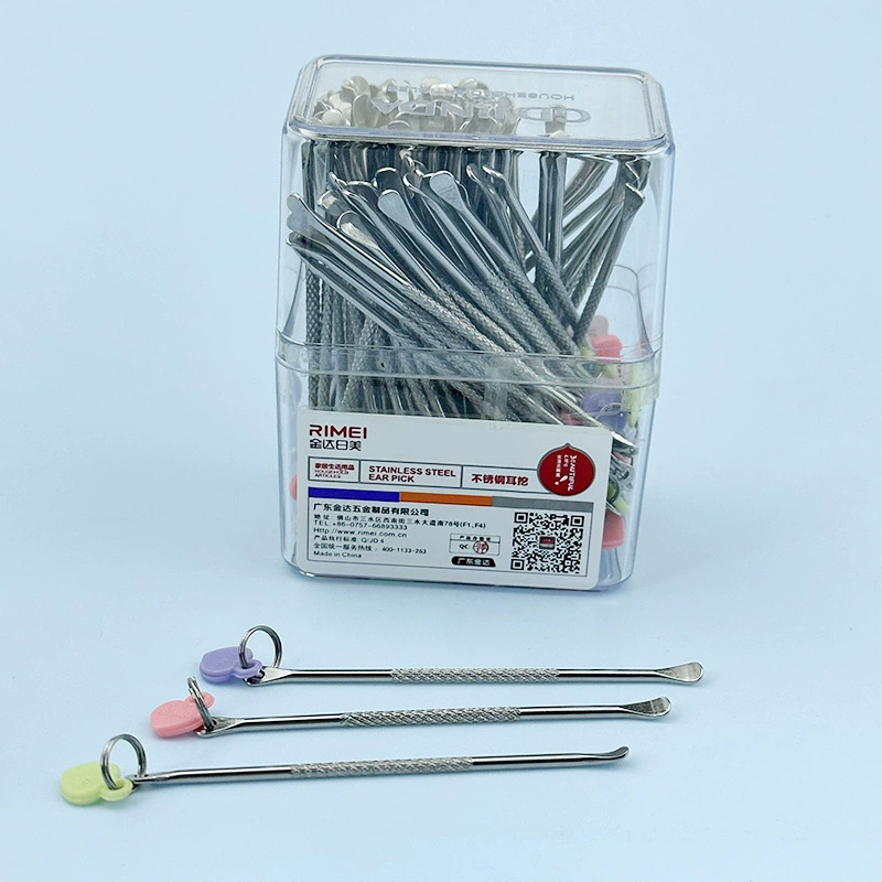 Rimei 70117 ушные отмычки Инструменты для отмычки оптом спиральные светящиеся ушные отмычки металлический очиститель ушей с отверстиями для ушей