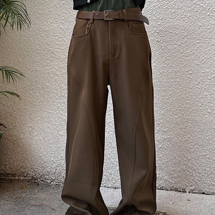 American-style vintage brown pants Maillard cleanfit suit pants men's drape high-grade vibe micro Horn American-style vintage brown pants Maillard cleanfit suit pants men's drape high-grade vibe micro Horn